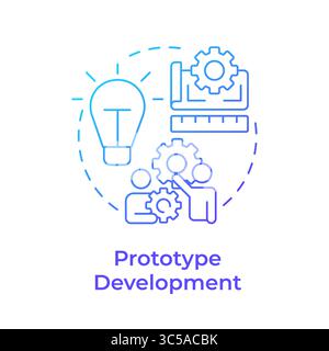 Prototype development blue gradient concept icon Stock Vector