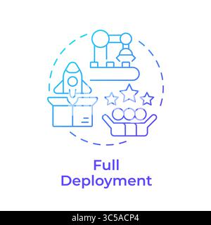 Full deployment blue gradient concept icon Stock Vector