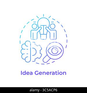 Idea generation blue gradient concept icon Stock Vector