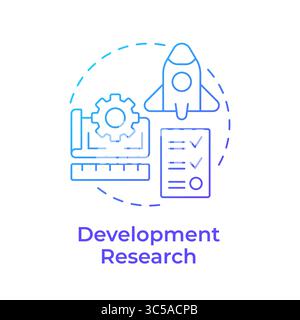 Development research blue gradient concept icon Stock Vector