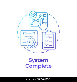 System complete blue gradient concept icon Stock Vector