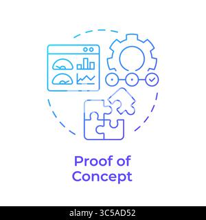 Proof of concept blue gradient concept icon Stock Vector