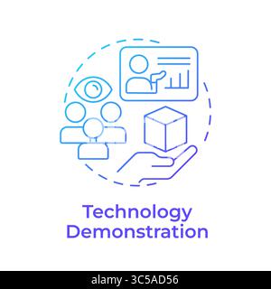 Technology demonstration blue gradient concept icon Stock Vector