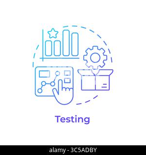 Testing blue gradient concept icon Stock Vector