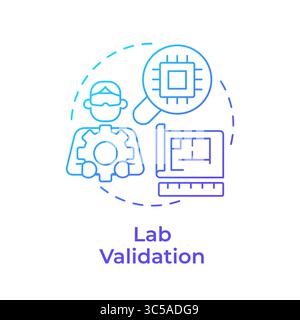 Lab validation blue gradient concept icon Stock Vector
