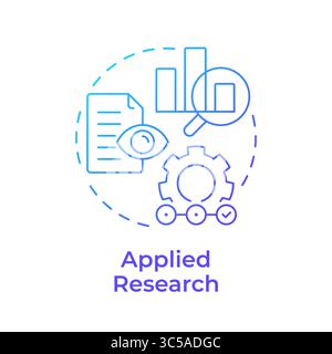 Applied research blue gradient concept icon Stock Vector