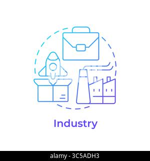 Industry blue gradient concept icon Stock Vector