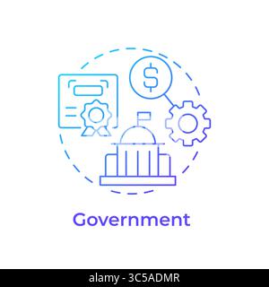 Government blue gradient concept icon Stock Vector
