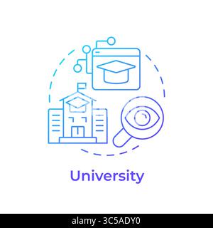 University blue gradient concept icon Stock Vector