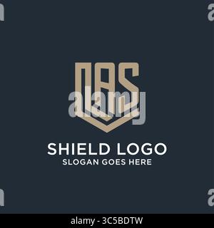 Initial AS logo shield guard shapes logo idea vector graphic vector graphic Stock Vector