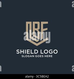 Initial BF logo shield guard shapes logo idea vector graphic vector graphic Stock Vector