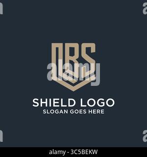 Initial BS logo shield guard shapes logo idea vector graphic vector graphic Stock Vector