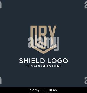 Initial BY logo shield guard shapes logo idea vector graphic vector graphic Stock Vector