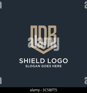 Initial DB logo shield guard shapes logo idea vector graphic vector graphic Stock Vector