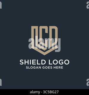 Initial CD logo shield guard shapes logo idea vector graphic vector graphic Stock Vector