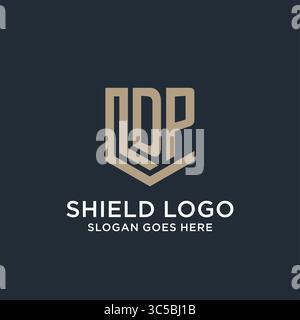 Initial DP logo shield guard shapes logo idea vector graphic vector graphic Stock Vector