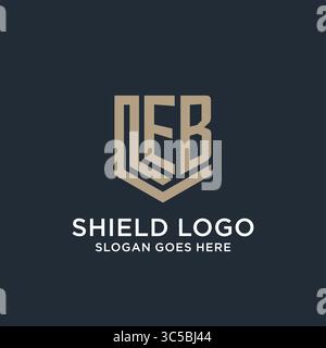 Initial EB logo shield guard shapes logo idea vector graphic vector graphic Stock Vector