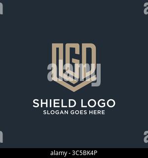 Initial GD logo shield guard shapes logo idea vector graphic vector graphic Stock Vector