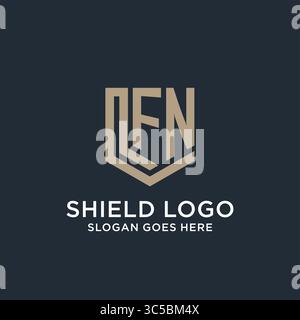 Initial FN logo shield guard shapes logo idea vector graphic vector graphic Stock Vector