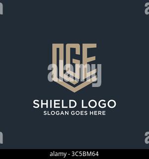 Initial GE logo shield guard shapes logo idea vector graphic vector graphic Stock Vector