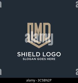 Initial MD logo shield guard shapes logo idea vector graphic vector graphic Stock Vector