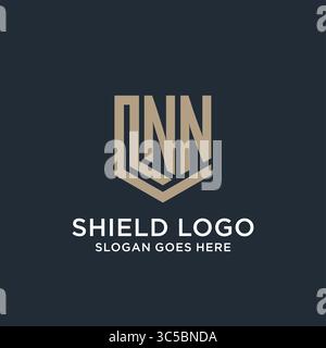 Initial NN logo shield guard shapes logo idea vector graphic vector graphic Stock Vector