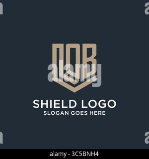 Initial OB logo shield guard shapes logo idea vector graphic vector graphic Stock Vector