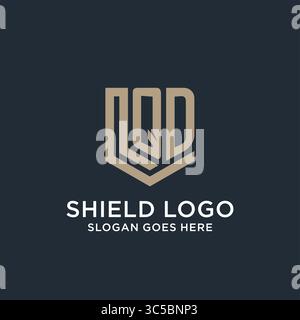 Initial QD logo shield guard shapes logo idea vector graphic vector graphic Stock Vector