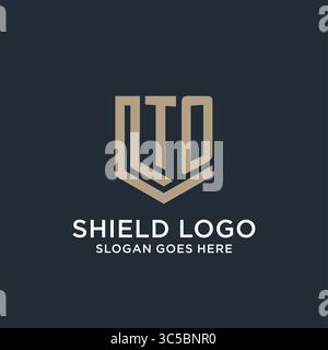 Initial TO logo shield guard shapes logo idea vector graphic vector graphic Stock Vector