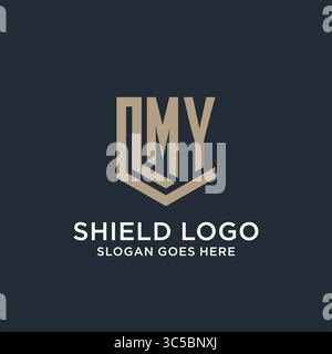 Initial MY logo shield guard shapes logo idea vector graphic vector graphic Stock Vector