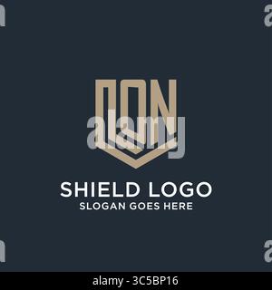 Initial ON logo shield guard shapes logo idea vector graphic vector graphic Stock Vector
