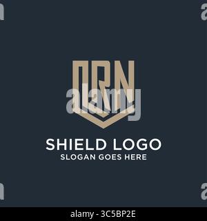 Initial RN logo shield guard shapes logo idea vector graphic vector graphic Stock Vector