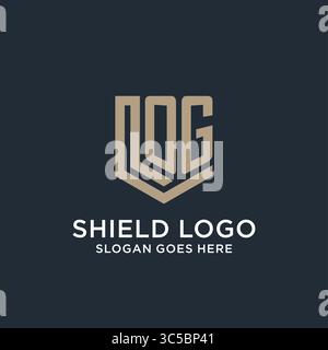 Initial OG logo shield guard shapes logo idea vector graphic vector graphic Stock Vector