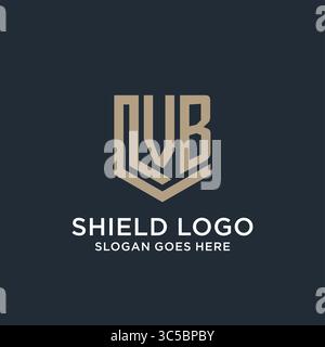 Initial VB logo shield guard shapes logo idea vector graphic vector graphic Stock Vector