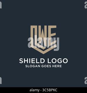 Initial WE logo shield guard shapes logo idea vector graphic vector graphic Stock Vector