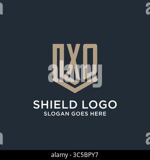 Initial XO logo shield guard shapes logo idea vector graphic vector graphic Stock Vector