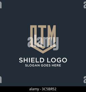 Initial TM logo shield guard shapes logo idea vector graphic vector graphic Stock Vector