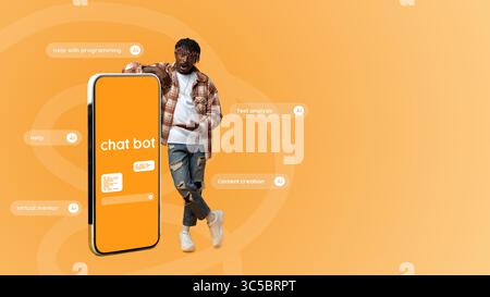 Innovative chatbot offers programming help and content creation guidance in modern digital space Stock Photo