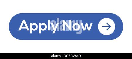 Blue Apply Now Button Icon for Online Application Vector illustration Stock Vector
