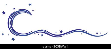 A symbol of the moon with the night star sky. Stock Vector