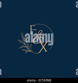 FX Initial Wedding Monogram Logo with Minimalistic Style vector graphic Stock Vector