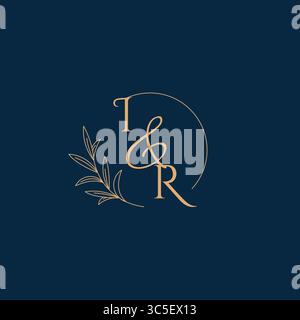 IR Initial Wedding Monogram Logo with Minimalistic Style vector graphic Stock Vector