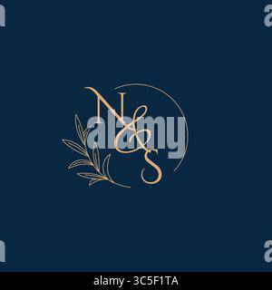 NS Initial Wedding Monogram Logo with Minimalistic Style vector graphic Stock Vector