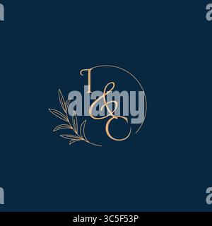 IC Initial Wedding Monogram Logo with Minimalistic Style vector graphic Stock Vector