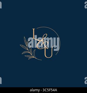 LU Initial Wedding Monogram Logo with Minimalistic Style vector graphic Stock Vector