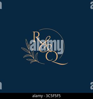 RQ Initial Wedding Monogram Logo with Minimalistic Style vector graphic Stock Vector