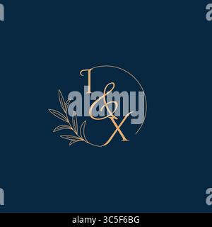 IX Initial Wedding Monogram Logo with Minimalistic Style vector graphic Stock Vector