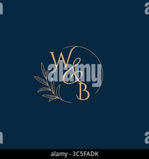 WB Initial Wedding Monogram Logo with Minimalistic Style vector graphic Stock Vector