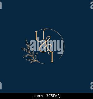UI Initial Wedding Monogram Logo with Minimalistic Style vector graphic Stock Vector