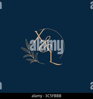 XL Initial Wedding Monogram Logo with Minimalistic Style vector graphic Stock Vector